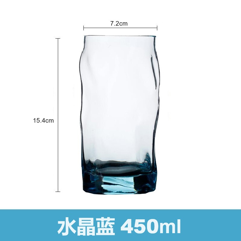 450ml 대형 블루 크리스탈 웨이브 컵