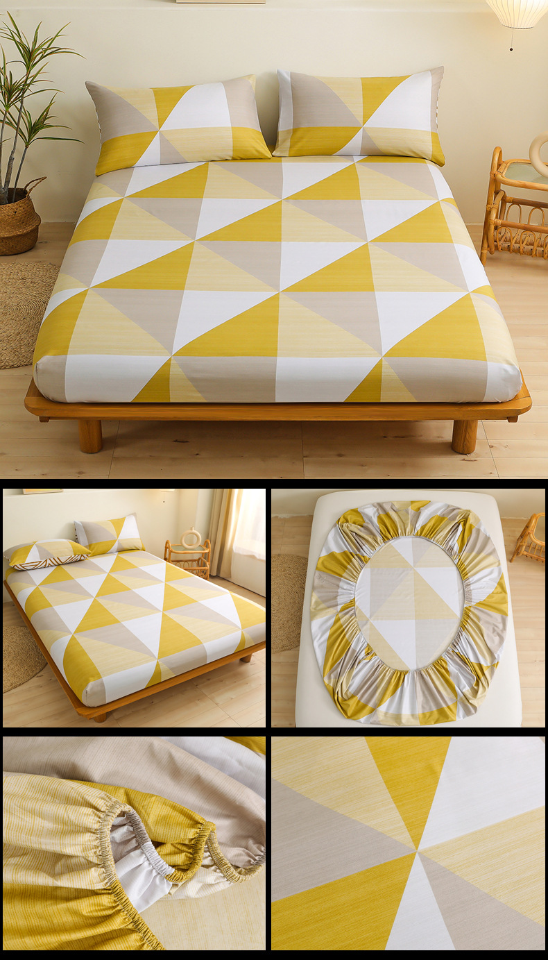 Articles de literie, textiles de maison, draps, ensemble de quatre pièces, draps à poches profondes_voghion.com