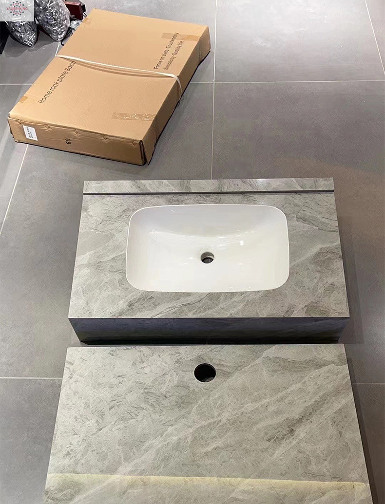 Light luxury rock plate washbasin, bathroom cabinet combination, bathroom integrated ceramic seamless basin, simple and modern washbasin undefined