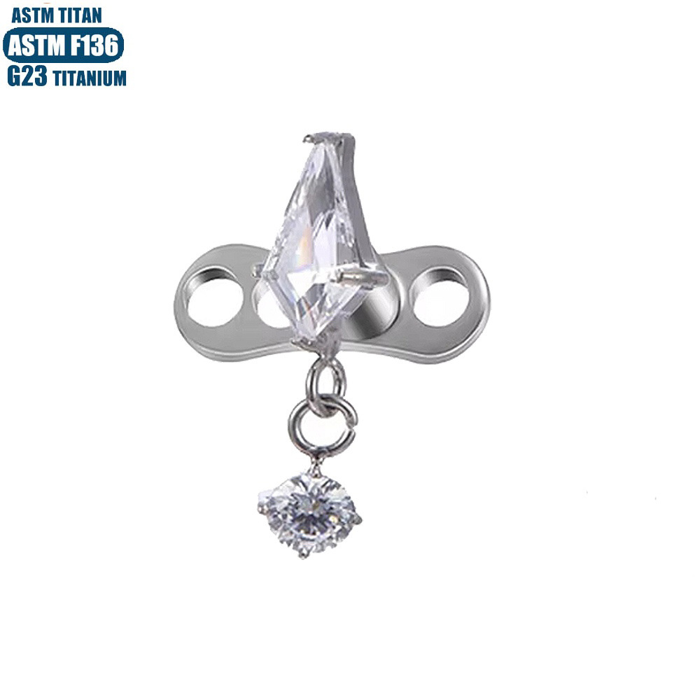 Labret piercing jewelry detail image