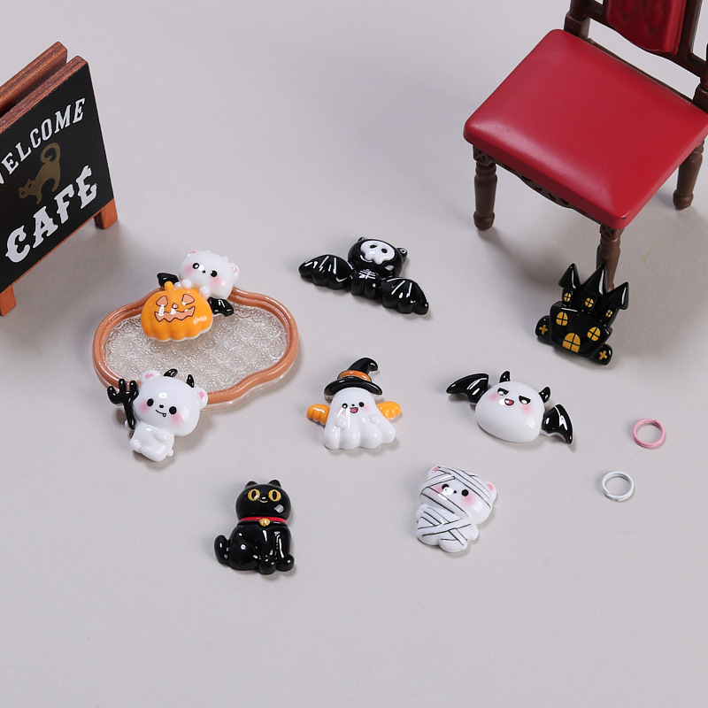 樹脂部品アニメ手作りdiyアクセサリークリーム髪クリップ穴靴ボタンかわいいハロウィーンコウモリ|undefined