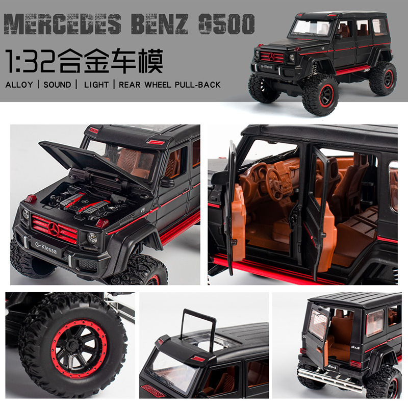 Modelo de coche de aleación 1 a 32 Big Ben G500 todoterreno 4X4 coche de juguete modelo musical