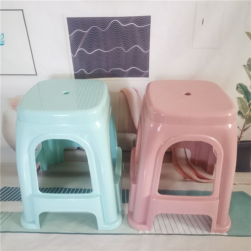 加厚塑料凳 大号蝴蝶凳带防滑垫方凳家用客厅高板凳中号小板凳