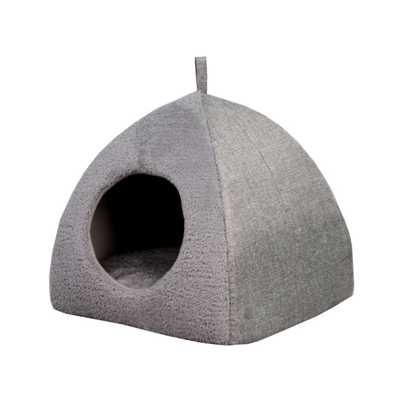 Nuevo triángulo gatos cerrados casa de gatos para mascotas calentamiento grueso profundidad sueño perros para mascotas