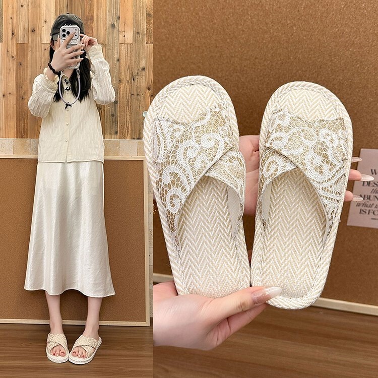 Linen Slippers for Women, Summer Retro Ethnic Style Indoor Home Floor Slippers, Spring and Autumn Thick-Soled Fabric Cotton and Linen Slippers for All Seasons, Men's Linen Slippers for Women, Summer Retro Ethnic Style Indoor Home Floor Slippers, Spring and Autumn Thick-Soled Fabric Cotton and Linen Slippers for All Seasons, Men's