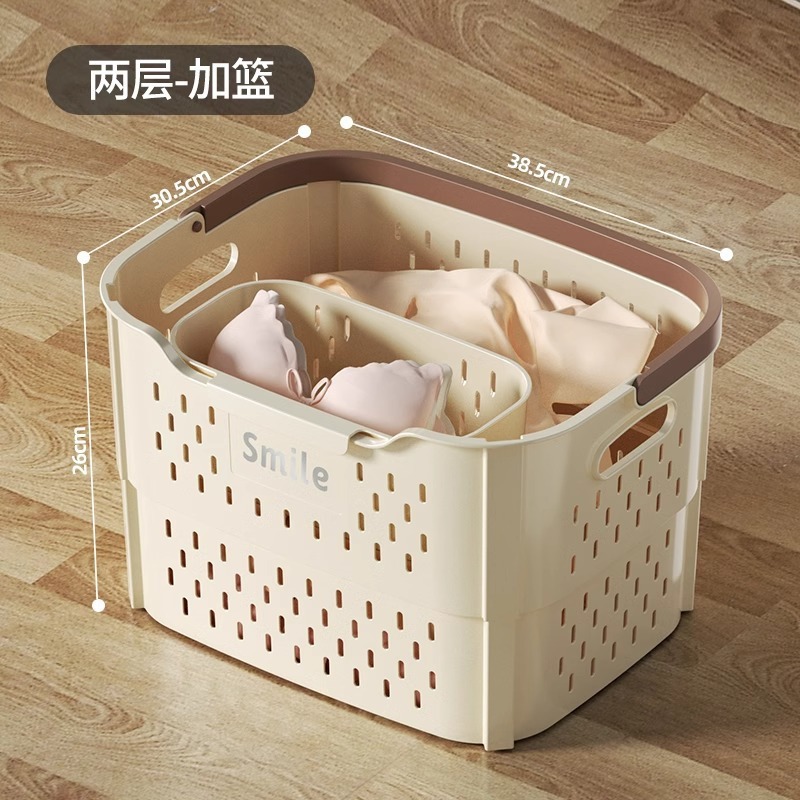 折り畳み可能な洗濯かご家庭用洗濯かごトイレの高颜値軽贅沢収納かごは洗濯収納桶に置くことができる|undefined