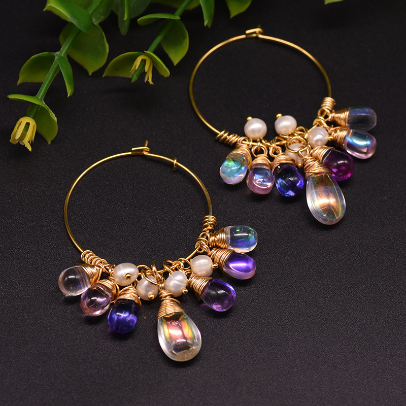 earrings from pearl with tassels