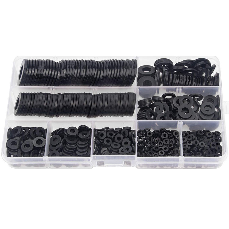 厂家供跨境600pcs尼龙垫圈套盒螺丝防滑硅胶脚垫（黑色/白色）