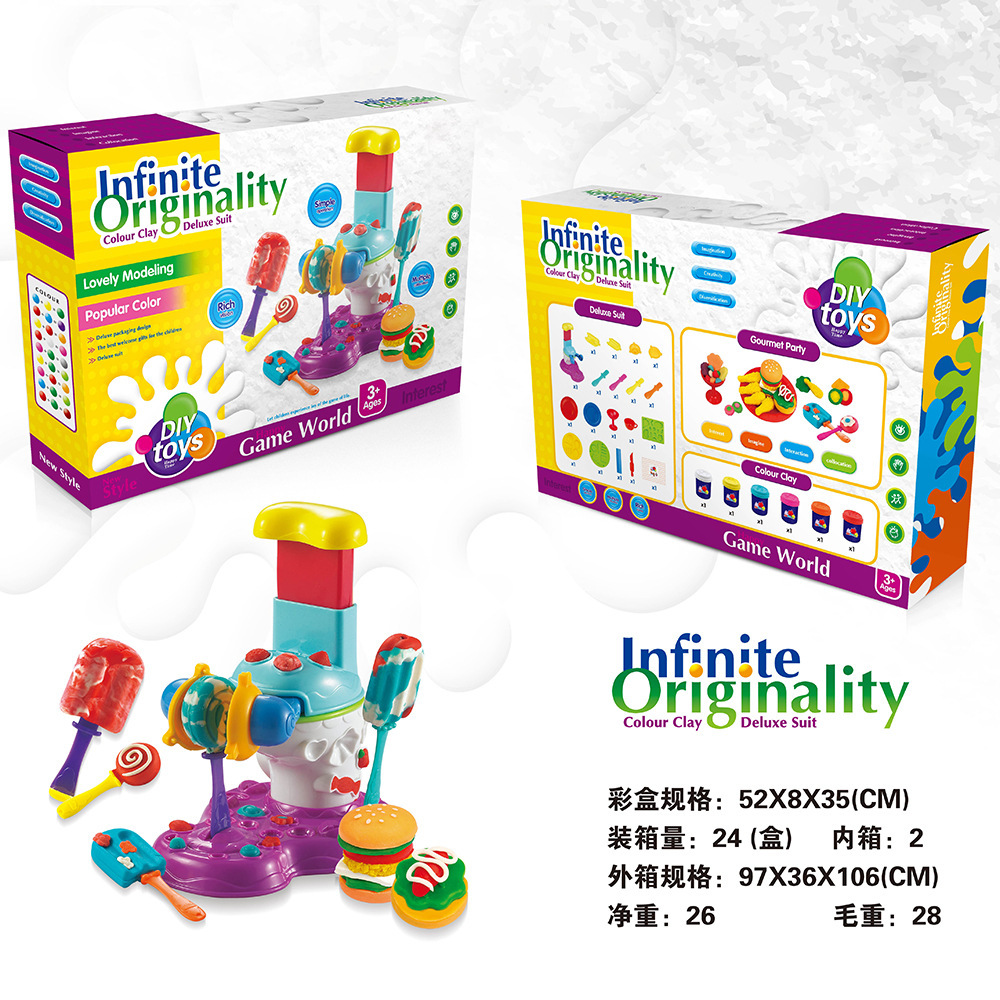 [Transfronterizo] Juego de molde de plastilina de arcilla ultraligera de bricolaje de arcilla de color para niños