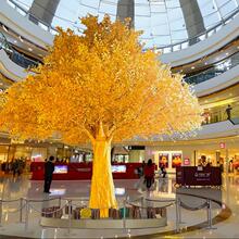 真金榕树商场大型假树黄金树美陈酒店玻璃钢树脂新年许愿树祈福