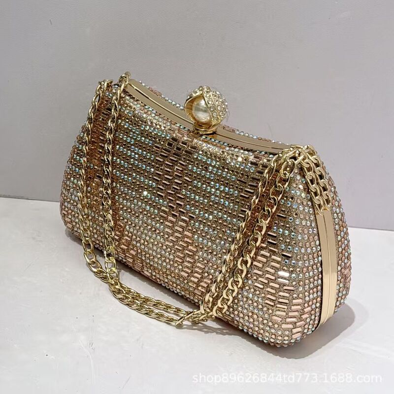 Crystal-Embellished Diamond Clutch Bag, Hand-Embroidered Evening Bag with Rice Beads, Beaded Embroidered Handbag, Beaded Embroidered Evening Bag Processing