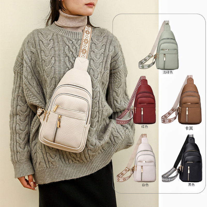Cross-Border New Style Chest Bag, Retro Trendy Women's Bag, Multi-Functional, Versatile, Casual, Fashionable Shoulder Bag, Crossbody Bag, Backpack for Women