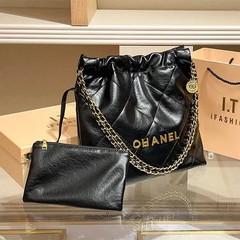 小香風ゴミ袋2024新型トートバッグ女性大容量菱格チェーン高級感シングル肩脇下バッグ