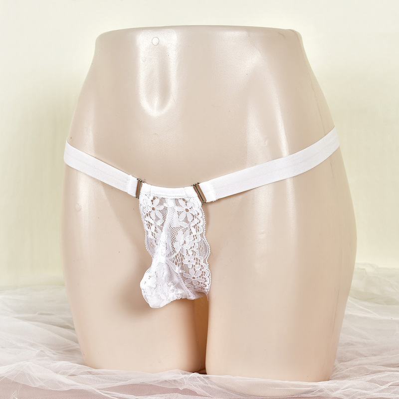 Lace Men's Underwear Sexy Temptation Pants Transparent Sexy Thong Pouch Dd Pocket See-Through One Rope t