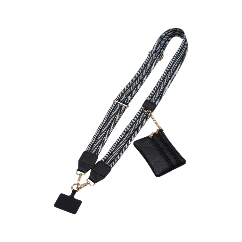 FBA venta caliente más largo cordón para teléfono móvil, cuello colgante, mensajero, correa para el hombro para teléfono móvil, cambio negro, bolsa pequeña, cuerda anti-pérdida para teléfono móvil