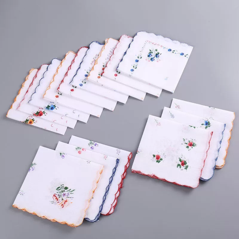 Носовой платок, хлопок, тонкое полотенце, поглощение пота, хлопок, носить с собой тонкий средний и пожилой ностальгический ретро платок 80-х годов