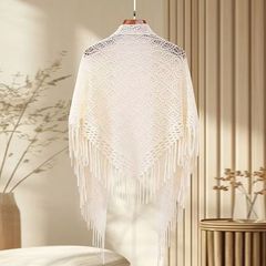 チャイナドレスのストールのメリヤス三角タオル春と秋の透かし彫りの文芸はだらだらしています。