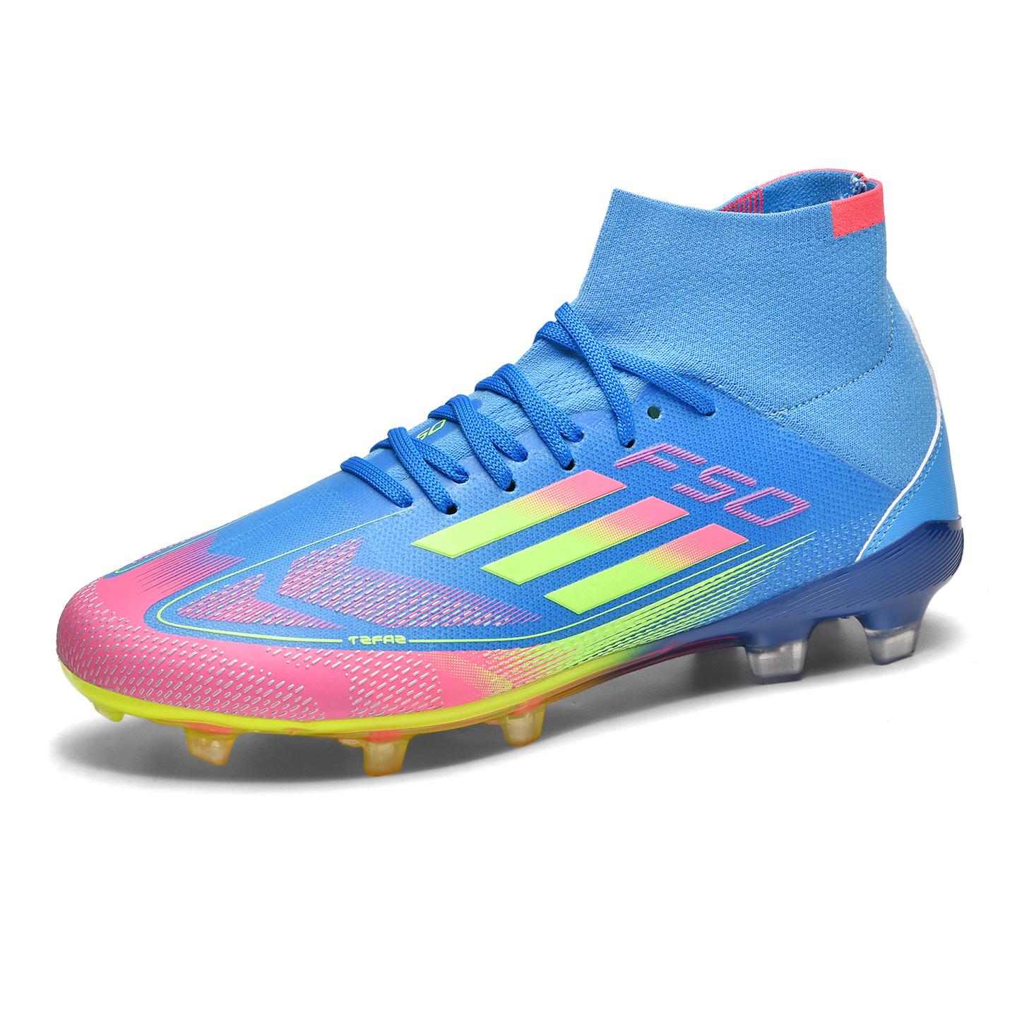 2025 zapatos de fútbol nuevos jóvenes hombres y mujeres antideslizantes nuevos transfronterizos AG clavos largos césped estudiantes fábrica de comercio exterior