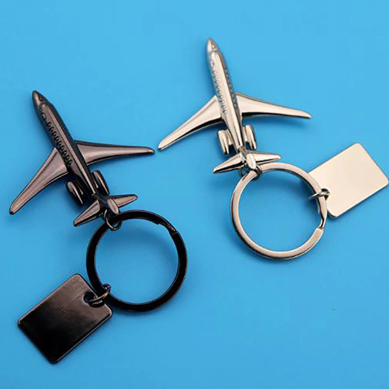 Cross-Border Airplane Keychain Creative Metal Pendant Airplane Souvenir Airline Keychain