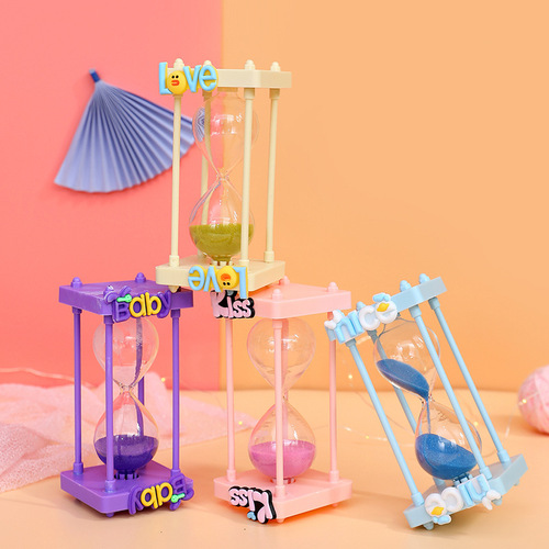 Cartoon four-column hourglass creative home living room decoration ornaments children's toys student daze hourglass plastic ornaments