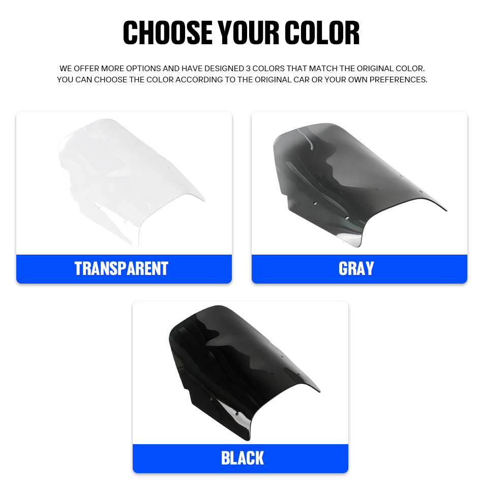 Suitable for Yamaha Tenere 700 XT700Z 2019-2022, 4-piece windshield, extended windshield, wind deflector