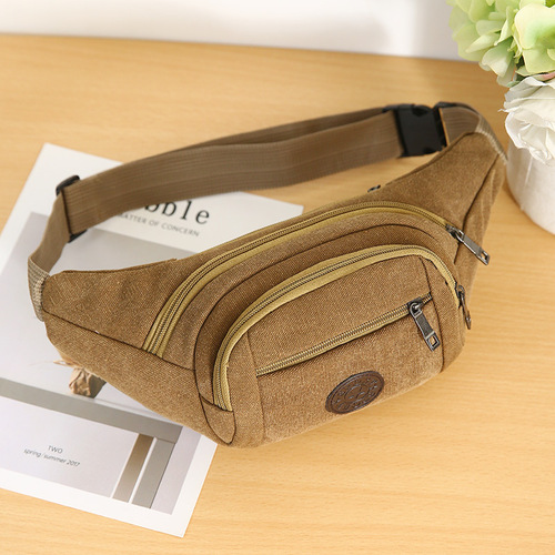 Canvas men's bag, waist bag, men's cash register bag, mobile phone bag, construction site work bag, business collection wallet, wholesale stall bag