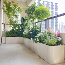 阳台不锈钢花箱异形台阶花池露台花坛花园别墅庭院组合铁艺花槽