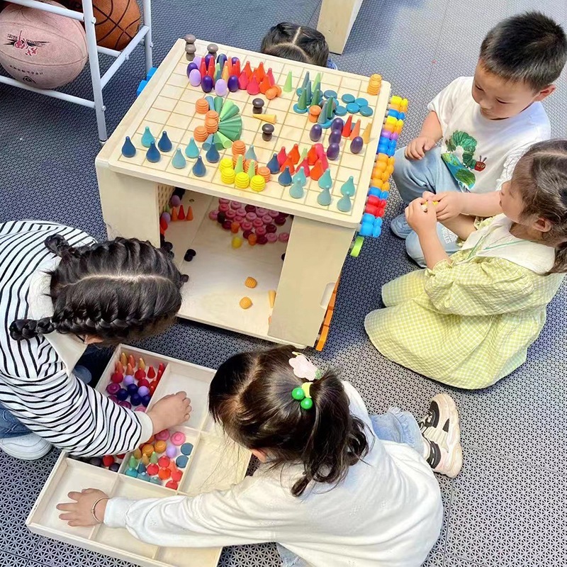 幼稚園構築早期教育多用途子供の教育壁パズルビルディングブロックビーズ操作パズル屋内教育玩具|undefined