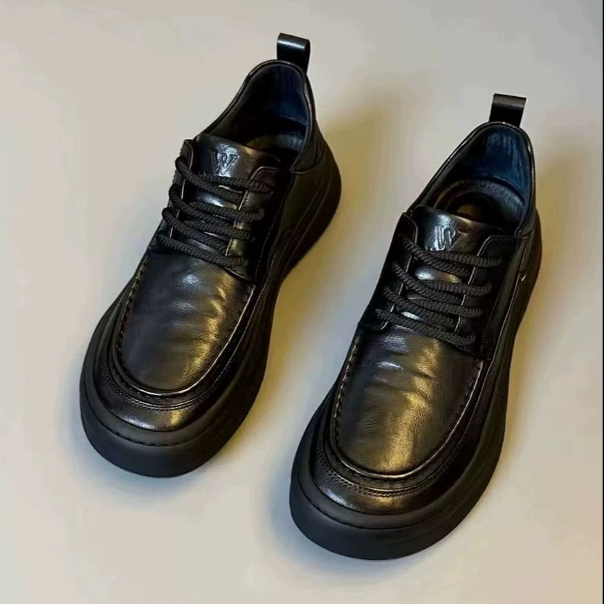 Кожаная мужская обувь с бархатным утолщением зимой новая чистая кожа для бизнеса повседневный комфорт