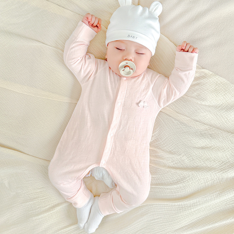 Mono de bebé para primavera y otoño, recién nacido, de algodón puro, con abertura en la entrepierna, ropa de otoño unisex, mono fino para bebé, ropa de bebé.