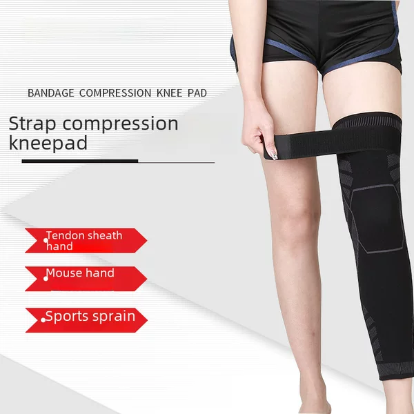 Sports Knee Pads, Geometric Extended Mountaineering Breathable Knee Pads, Knitted Spring & Fall Knee Pads, Fitness Extended Strap Knee Pads