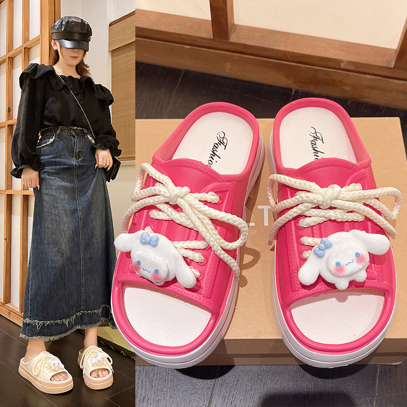 638EVA strap slippers women's cartoon creative diy accessories casual sports style half-drag fashion women's slipper