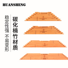 钓鱼子线尺量线板竹制实木多功能子线板钩距尺绕线板渔具小配件无