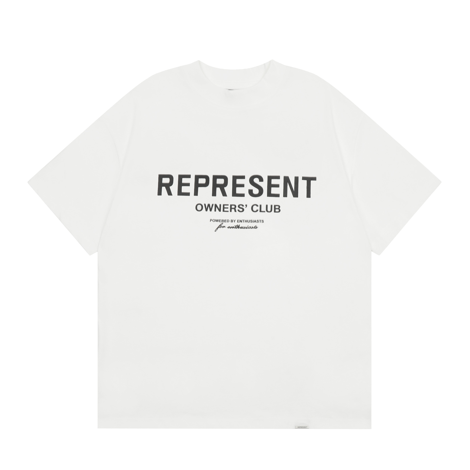 High Street REPRESENT Impresión de letras minimalistas desgastado retro lavado hombres y mujeres sueltos camiseta casual de manga corta marea