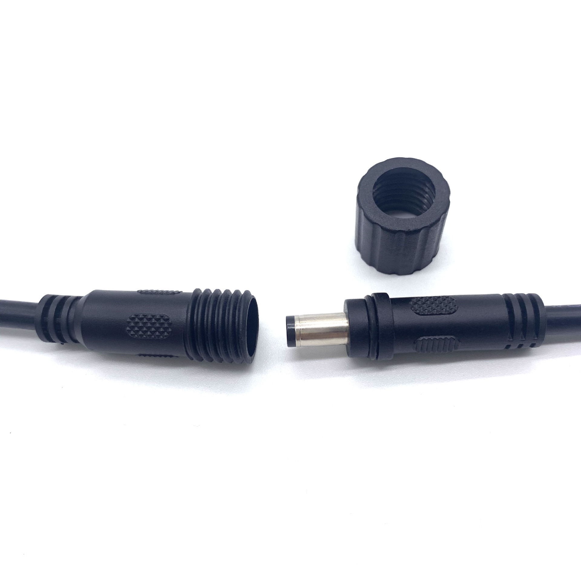 Waterproof DC5521 Single Head Male and Female Line Solar Street Light LED with M12 Nut 0.75 Ampere High Current DC Power Cable 