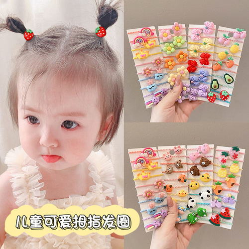 Children's rubber band female head tie cute baby does not hurt the hair headband baby little thumb hair band simple hair rope headwear
