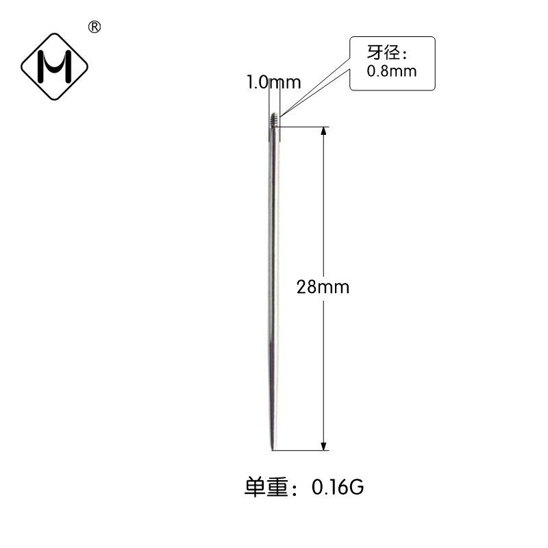 Meishier 316F ステンレス鋼穿孔ガイドロッドチタン鋼補助穿孔針外歯ガイド針雌ねじ穿孔
