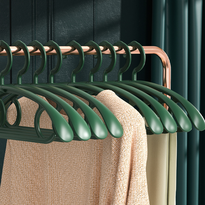 Multi-functional clothes hanger colorful plastic women's suit hanger non-slip wide shoulder seamless drying clothes rack support