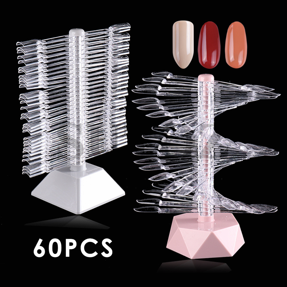 New Nail Beauty Tools 60 PCs Spiral Color Card Nail Design Decoration Modeling Template Display Stand Factory Direct Supply