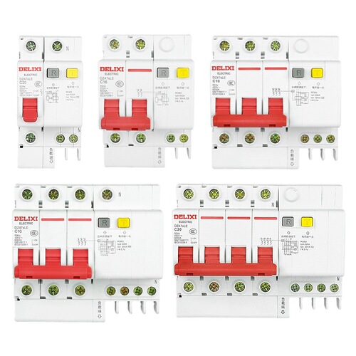 Delixi circuit breaker leakage protection air switch household small micro 63A single phase three leakage protector air switch short circuit
