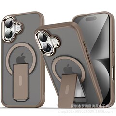 iPhone17proMaxに適した磁気スタンド付き携帯電話ケース、肌触りの良いマット仕上げ、Apple 84% off対応、落下防止保護カバー