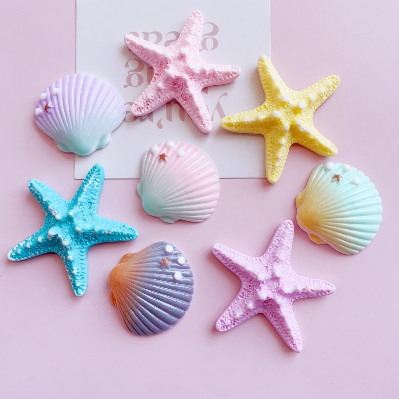 Large Simulation Starfish Gradient Color Shell Resin Marine Series...
