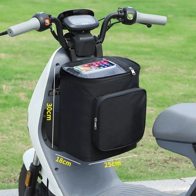 Electric car tail box large battery car waterproof front - black-17l-touch-screen-navigationcan-hold-helmet-raincoat-17l