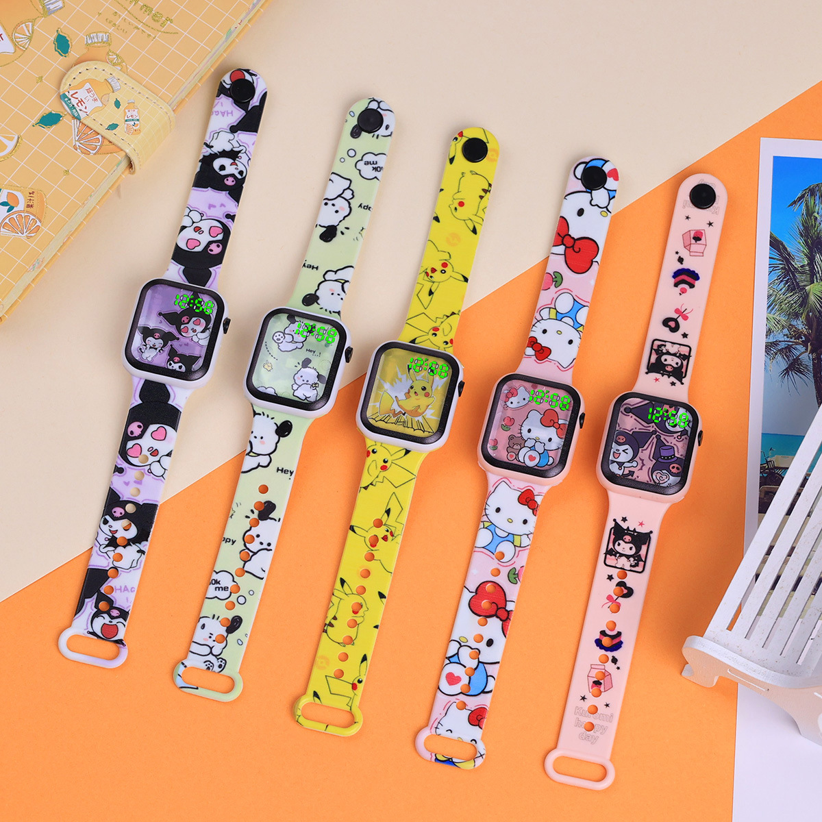 New Anime Stylish Color Screen Digital Watch Primary and Secondary School Students Watch Time Luminous Led Digital Watch Wholesa