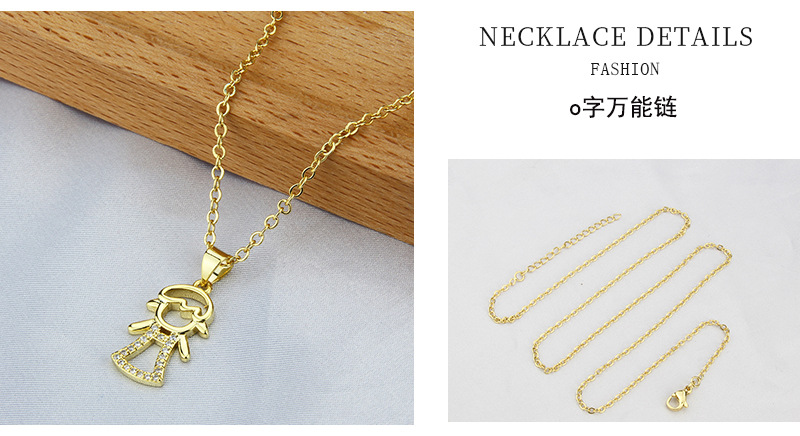 Simple Hollow Figure Zircon Necklace Wholesale Nihaojewelry display picture 8