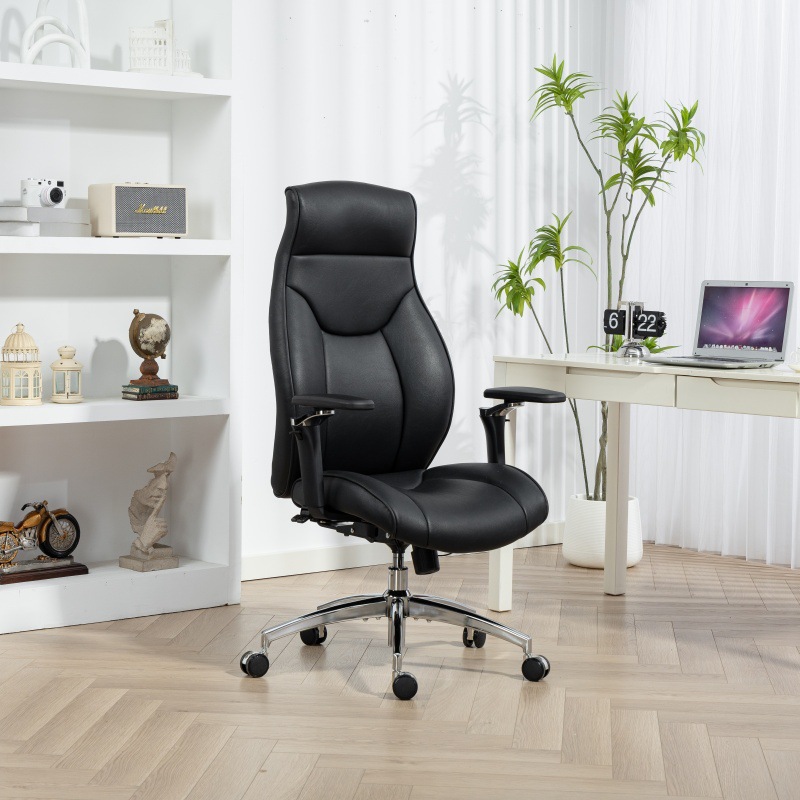 Cross-Border Manufacturers Directly Supply Leather Office Boss Chairs, Waist-Protecting Office Ergonomic Office Leather Chairs That Are Not Tiring to Sit for a Long Time