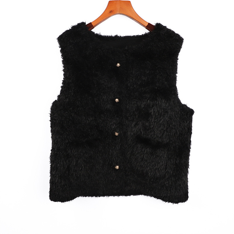 Sheepskin Fur Vest Women's Short 5 New Particle Lamb Wool Composite One-Piece Wool Vest Environmentally Friendly Fur Vest