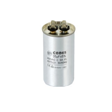 Fabricante de condensadores CBB65 suministro de aire acondicionado en stock motor a prueba de explosiones lavadora de aluminio capacitor de trabajo electrolítico