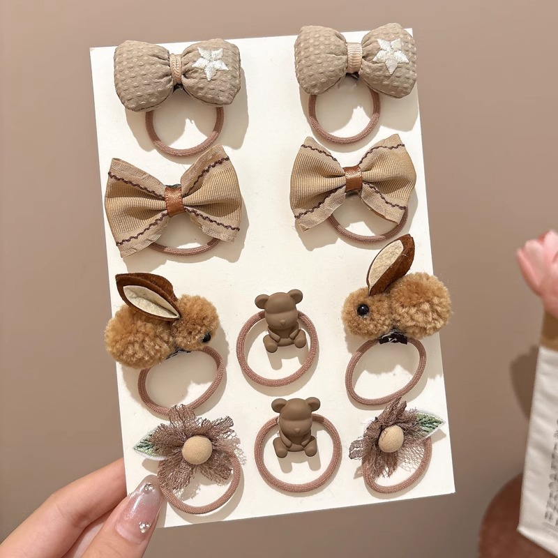 Niños arco coreano anillo de cabello lindo curry atado cabello banda elástica no dañada cabello cuerda de cabello de niña pequeña