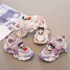 哪吒魔童兒童老爹鞋女童2025春季女孩運動鞋網面透氣炸街童鞋